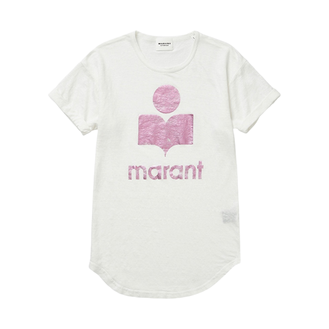 (W) 이자벨 마랑 콜디 로고 티셔츠 화이트 핑크 - 23SS((W) Isabel Marant Koldi Logo T-Shirt White Pink - 23SS) - 1
