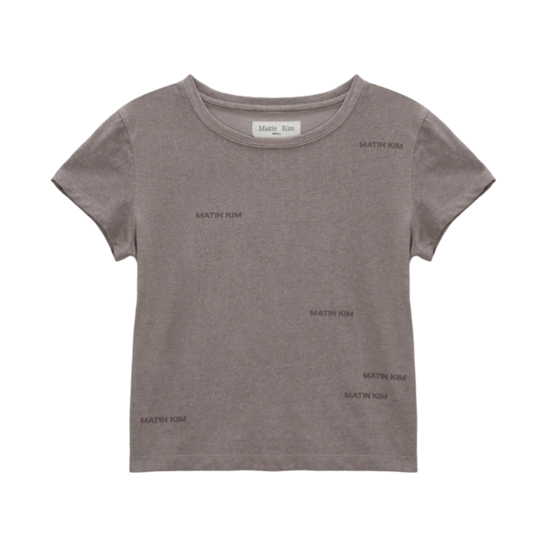 MK2377TS044M0CO (W) Matin Kim Small Logo Crop Top Cocoa