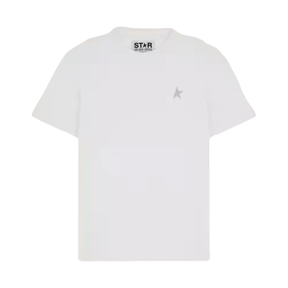 골든구스 실버 글리터 스타 티셔츠 화이트(Golden Goose T-Shirt with Silver Glitter Star White)
