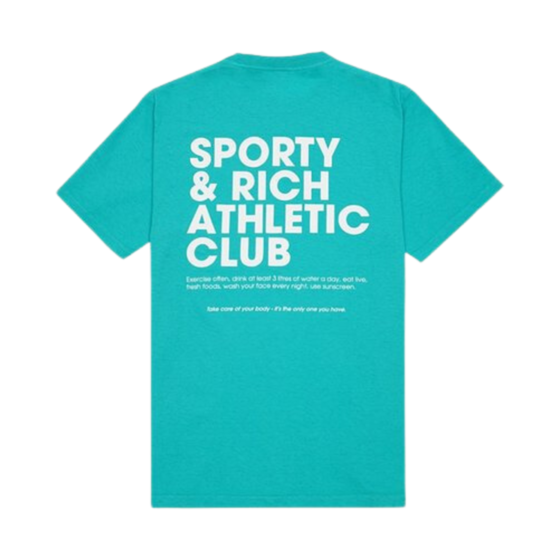 스포티 앤 리치 엑설사이즈 오픈 코튼 티셔츠 터콰이즈 화이트(Sporty & Rich Exercise Often Cotton T-Shirt Turquoise White) - 2