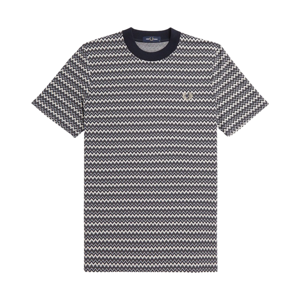 AFPM2438583-608 Fred Perry Jacquard T-Shirt Navy