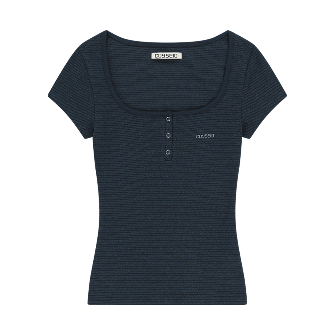 코이세이오 프롱 스냅 미니 로고 티 네이비(COYSEIO Prong Snap Mini Logo Tee Navy)