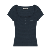 COYSEIO Prong Snap Mini Logo Tee Navy