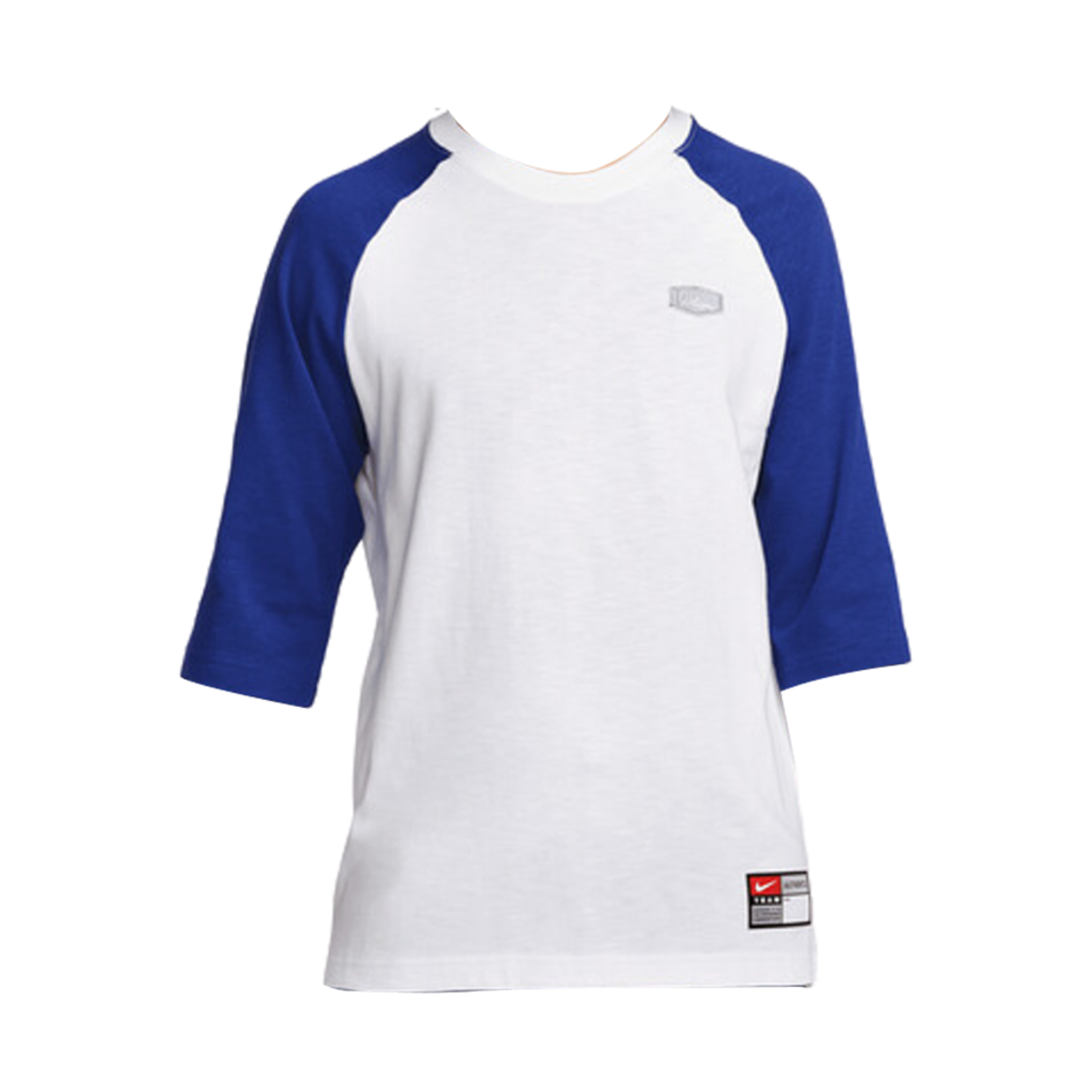 DQ6285-100 Nike Colorblock Round Neck Pullover Three Quarter Sleeve T-Shirt White Deep Royal Blue- Asia
