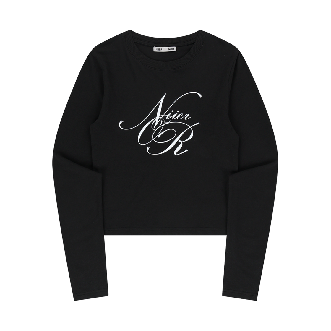 니어 노어 레터링 롱슬리브티 블랙(NIIER NOR Lettering Ls Tee Black) - 1