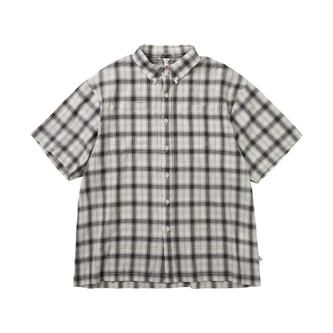 파운드포켓 비디 플레이드 포켓 에스에스 셔츠 베이지(Found Pocket BD Plaid Pocket S/S Shirt Beige)