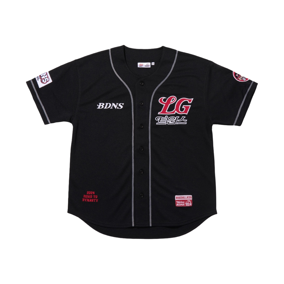 빠더너스 x LG 트윈스 클래식 로고 베이스볼 져지 블랙 (논 마킹 버전)(BDNS x LG TWINS Classic Logo Baseball Jersey Black (Non Marking Ver.))