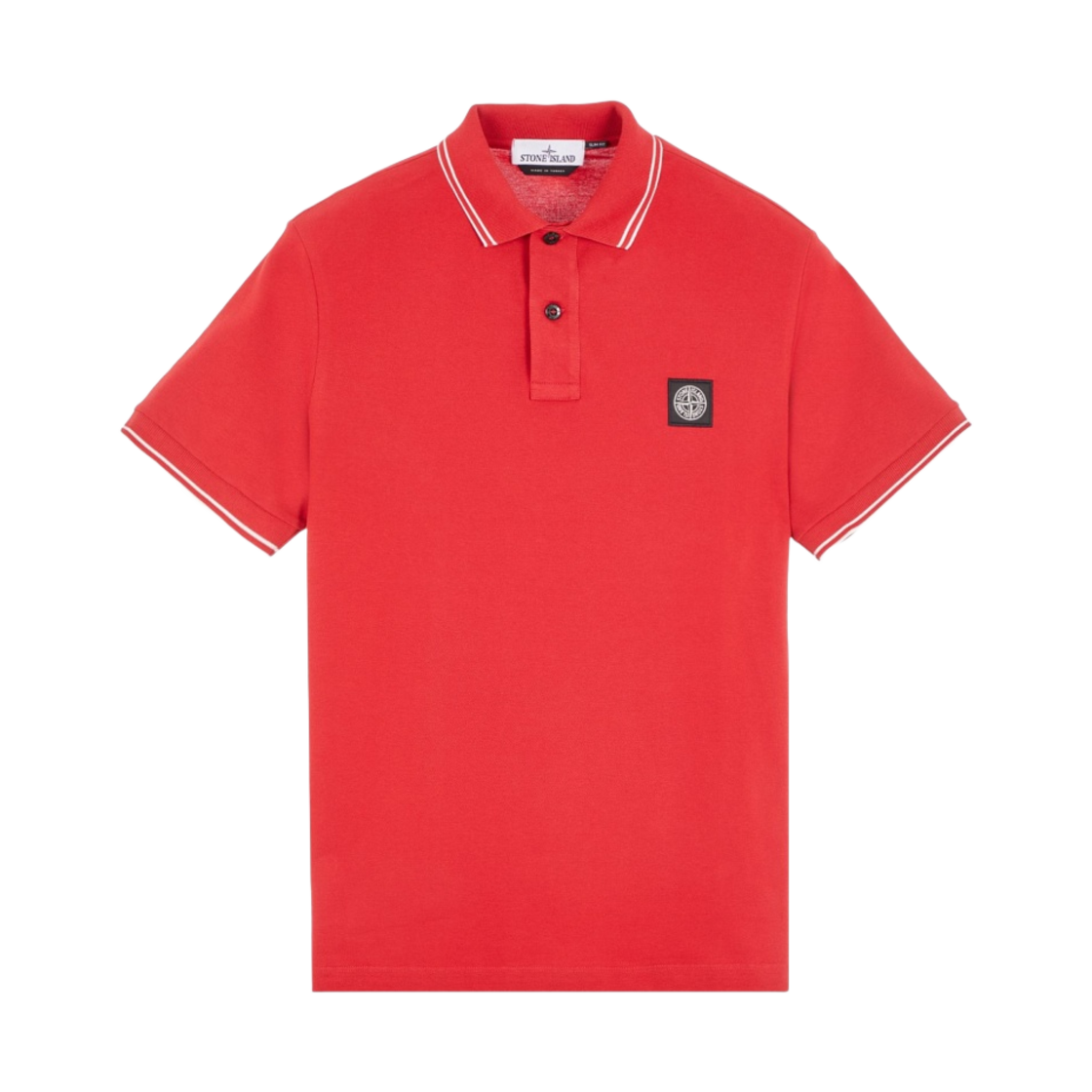 80152SC18-V0010 Stone Island 2SC18 Stretch Cotton Pique Short Sleeve Polo Shirt Red - 24SS
