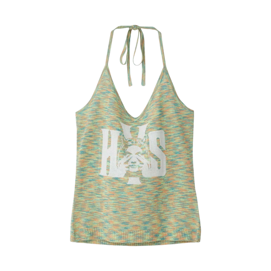(W) 히스테릭 글래머 씨 노 이블 자카드 홀터넥 그린((W) Hysteric Glamour See No Evil Jacquard Halterneck Green) - 1
