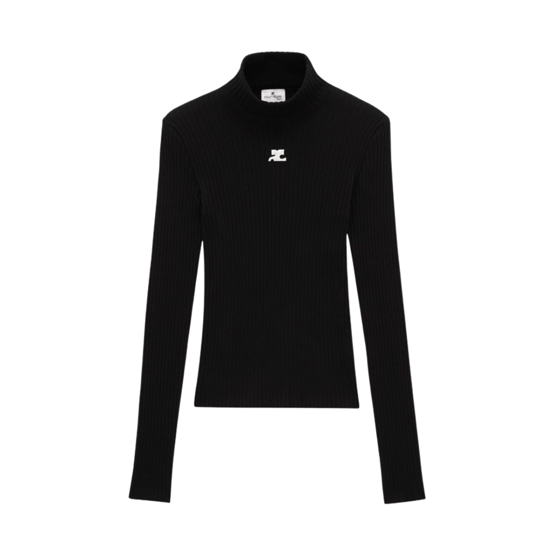 (W) 꾸레쥬 풀오버 하이넥 리에디션 블랙((W) Courreges Pullover High Neck Reedition Black)