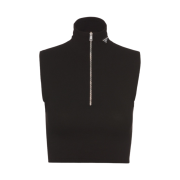 (W) Prada Wool and Viscose Turtleneck Crop Top Black