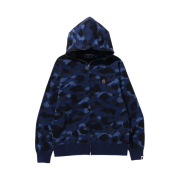 BAPE Color Camo Ape Head One Point Full Zip Hoodie Navy