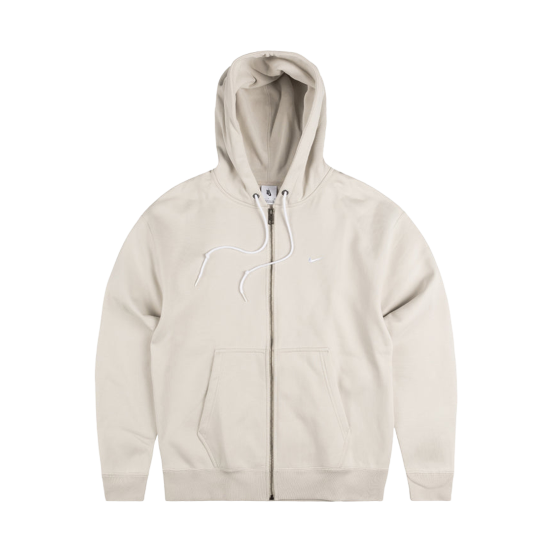 나이키 NRG 솔로 스우시 풀 집 후드 라이트 본 화이트- 아시아(Nike NRG Solo Swoosh Full Zip Hoodie Light Bone White - Asia)