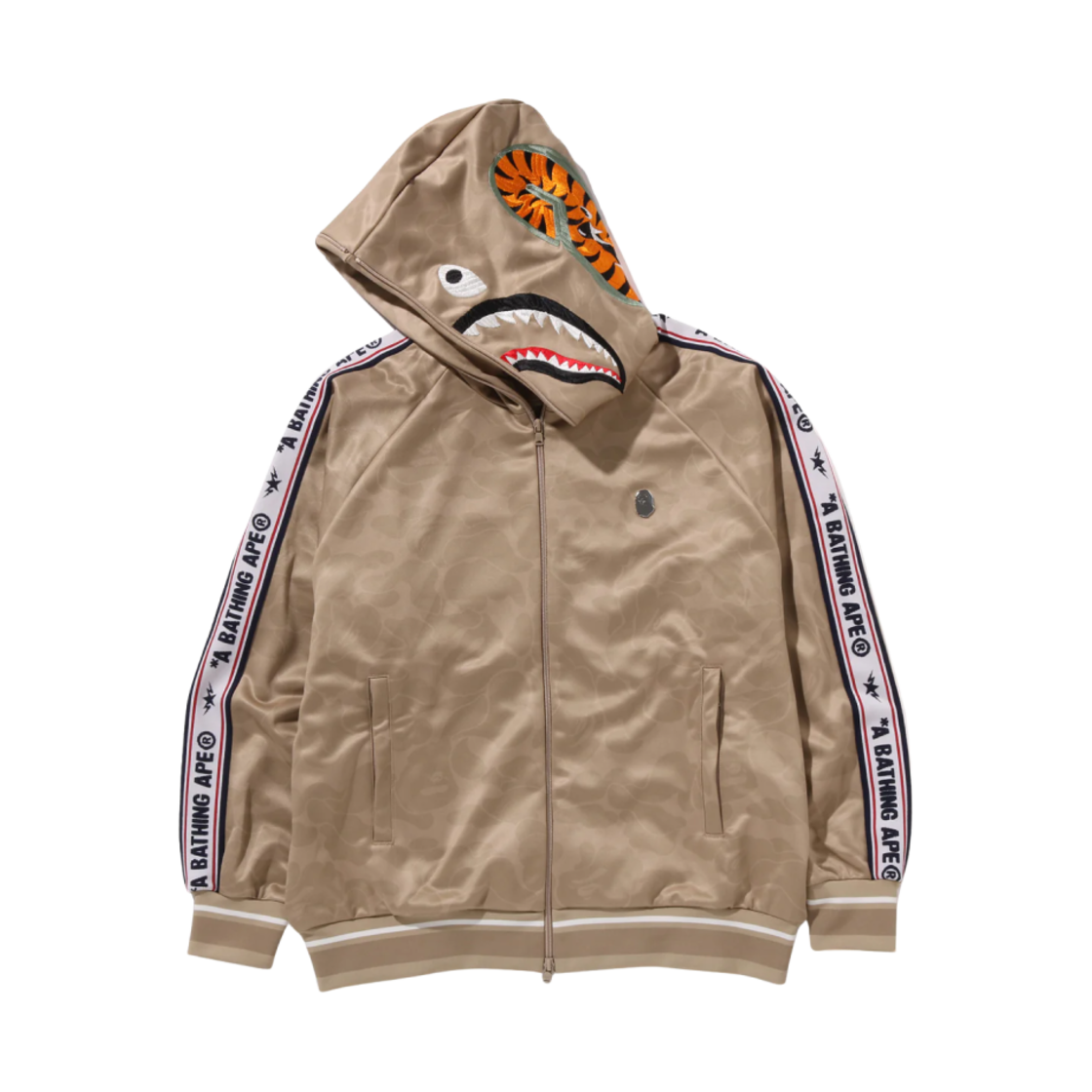 베이프 솔리드 카모 릴렉스드 핏 샤크 풀 집 후드 베이지(BAPE Solid Camo Relaxed Fit Shark Full Zip Hoodie Beige) - 1