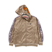BAPE Solid Camo Relaxed Fit Shark Full Zip Hoodie Beige
