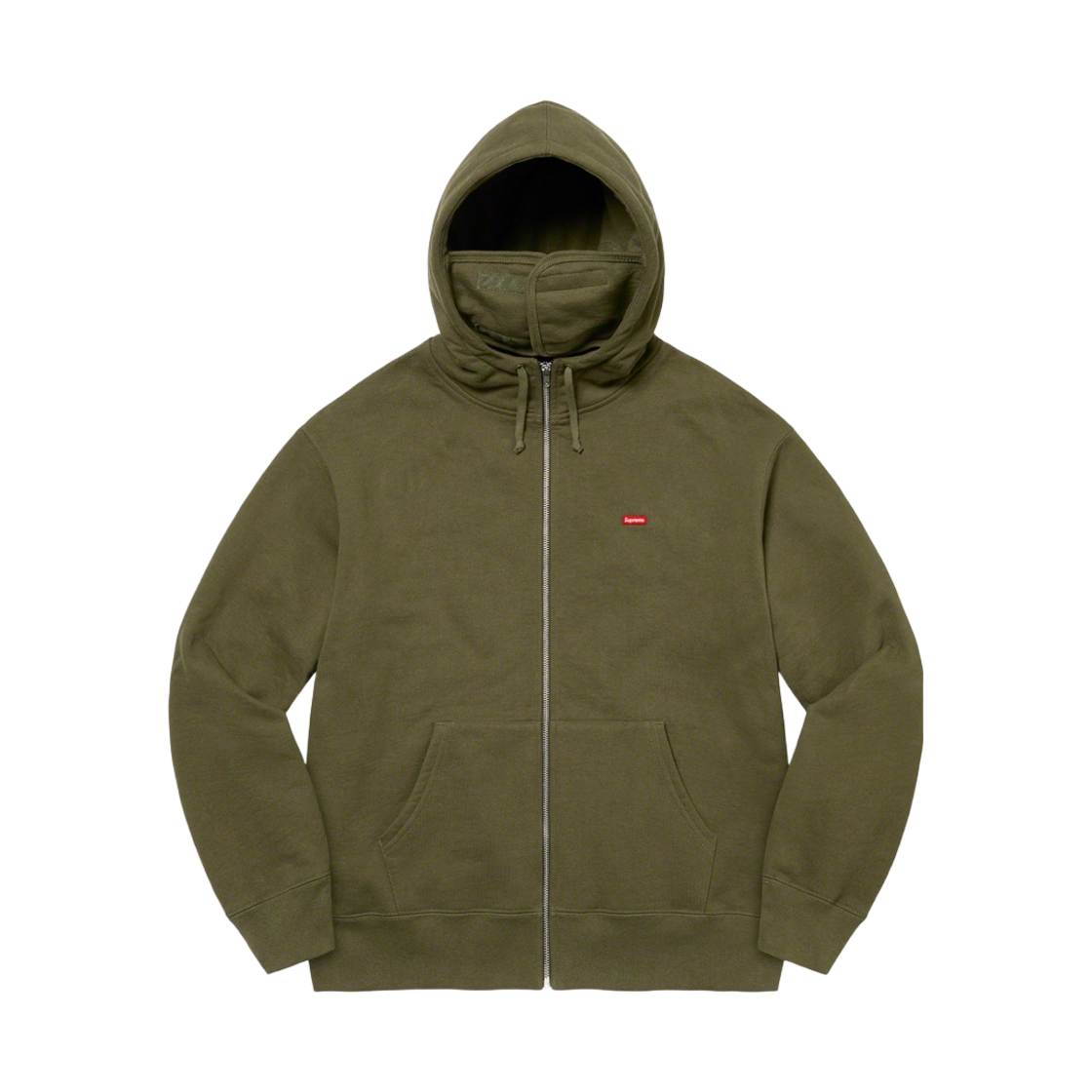슈프림 스몰 박스 페이스마스크 집업 후드 스웨트셔츠 다크 올리브 - 21FW(Supreme Small Box Facemask Zip Up Hooded Sweatshirt Dark Olive - 21FW) - 1