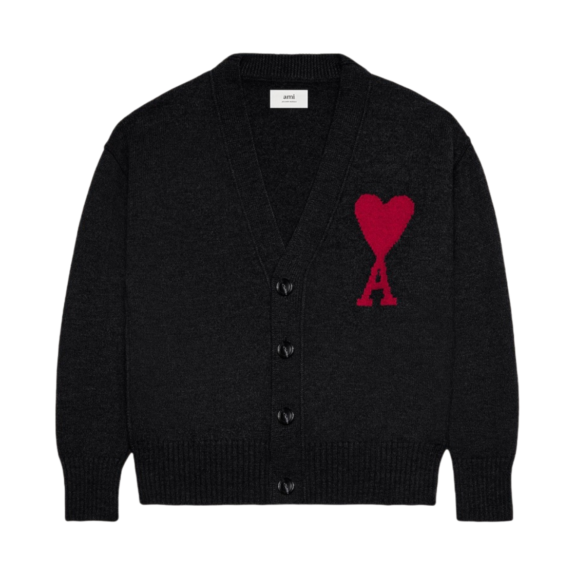 아미 빅 하트 로고 가디건 블랙(AMI de Coeur Cardigan Black)