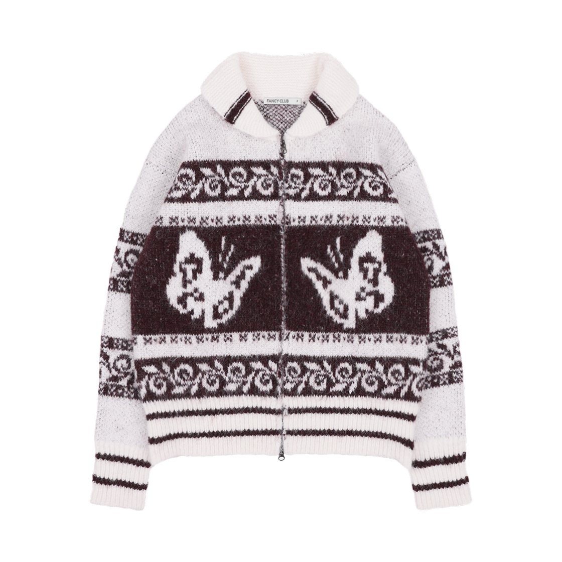 팬시클럽 페페 코위찬 니트 집업 아이보리