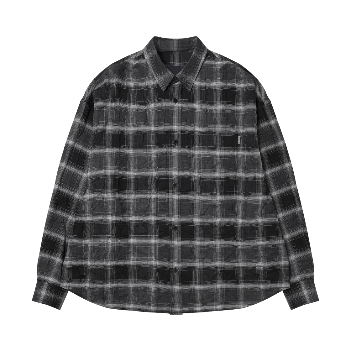 준지 링클 체크 오버핏 셔츠 애쉬 - 25SS(Juun.J Wrinkle Check Overfit Shirt Ash - 25SS) - 1