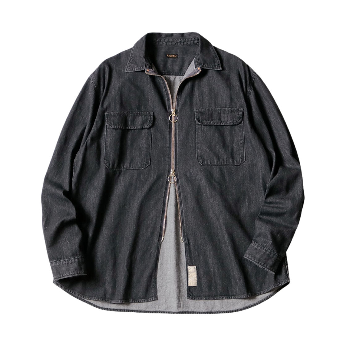 K2309LS072/EK-1659LS Kapital 8 oz. Black X Kinari Denim Drizzler Work Shirt Black Kinari