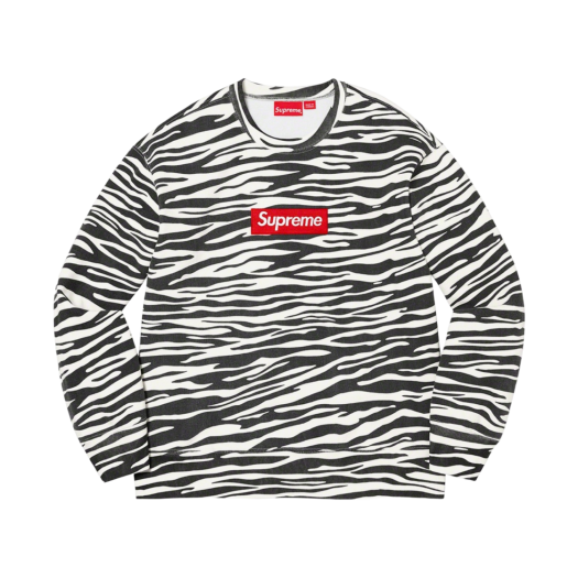 Supreme Box Logo Crewneck Zebra - 22FW
