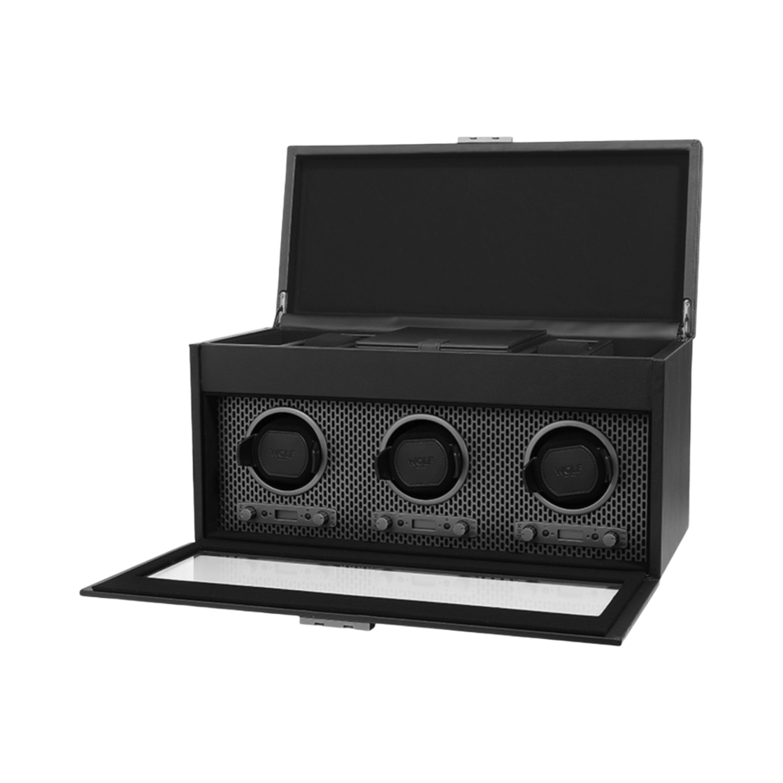 울프 1834 액시스 트리플 와인더 스토리지 파우더 코트 블랙(Wolf 1834 Axis Triple Winder with Storage Powder Coat Black) - 2