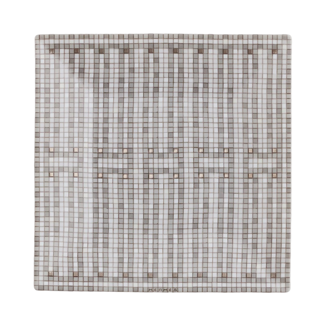 P035042P Hermes Mosaique Au 24 Platinum Square Plate n°2 Sans Coloris (1 Plate)