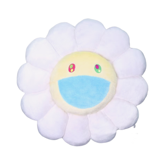 Kaikai Kiki Flower Cushion 60cm White Yellow