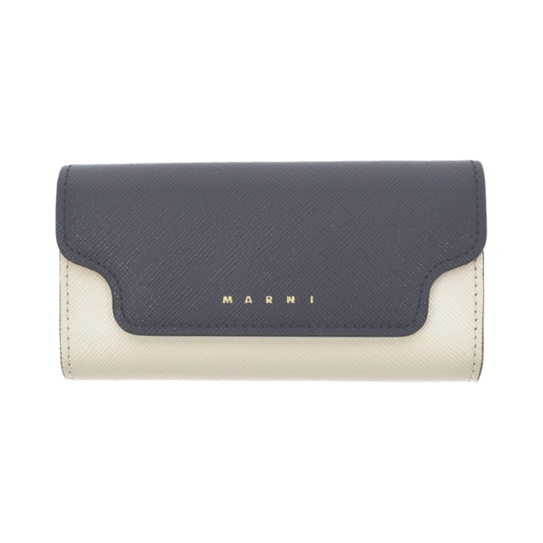마르니 사피아노 레더 키 케이스 블루블랙 쉘 모카(Marni Saffiano Leather Key Case Blueblack Shell Moca) - 1