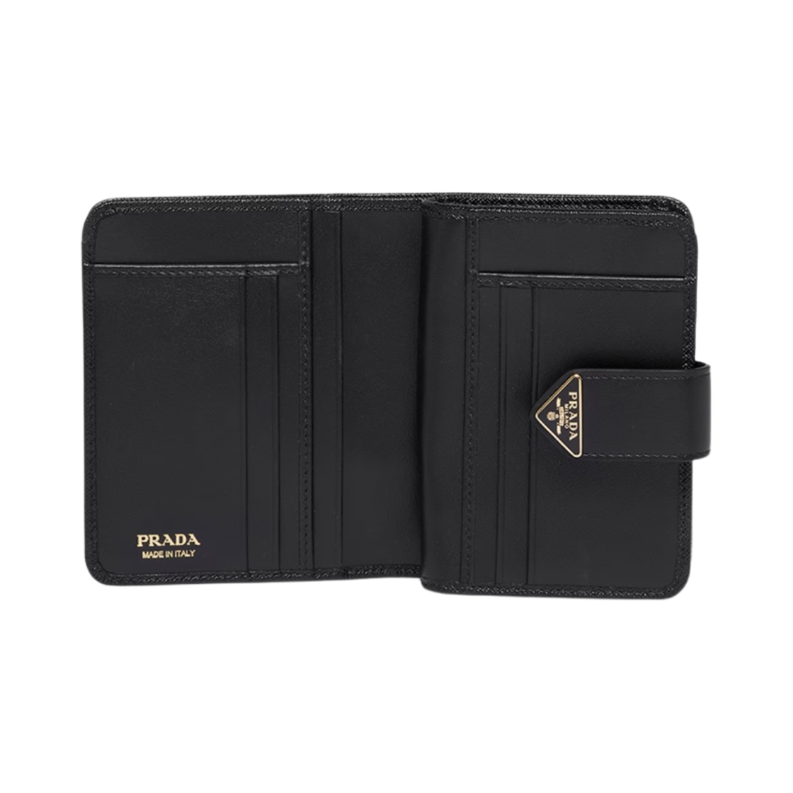 프라다 스몰 사피에노 스무스 레더 지갑 블랙(Prada Small Saffiano and Smooth Leather Wallet Black) - 2