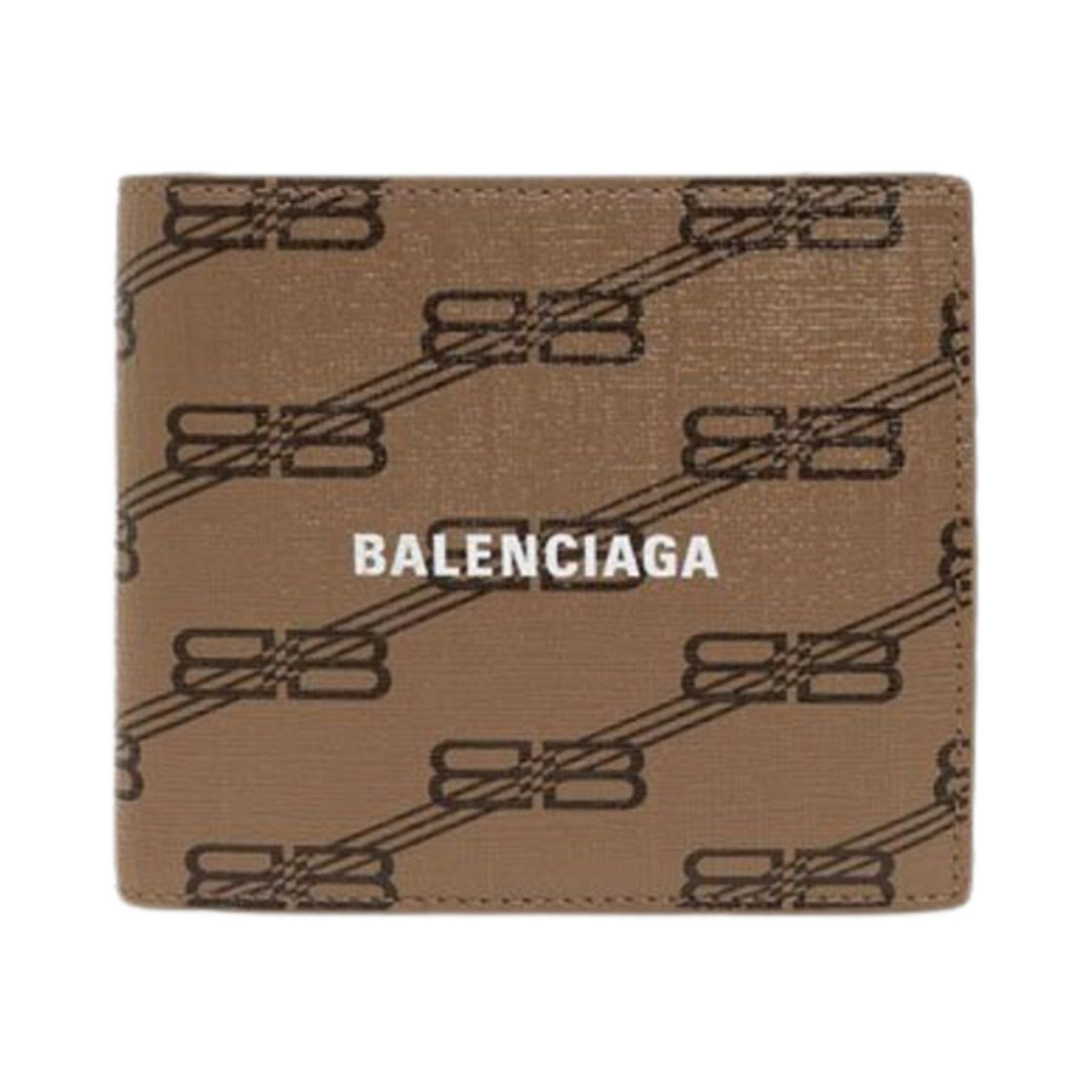 594315210DA2762 Balenciaga BB Monogram Bi-Fold Wallet Brown