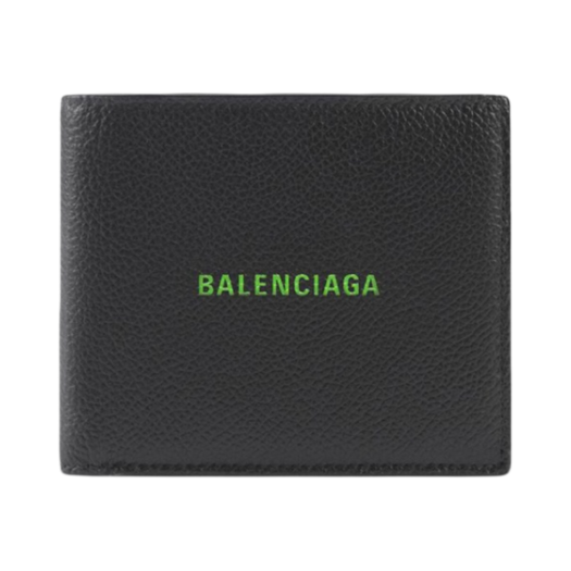 Balenciaga Cash Square Folded Wallet Black Green - 21SS