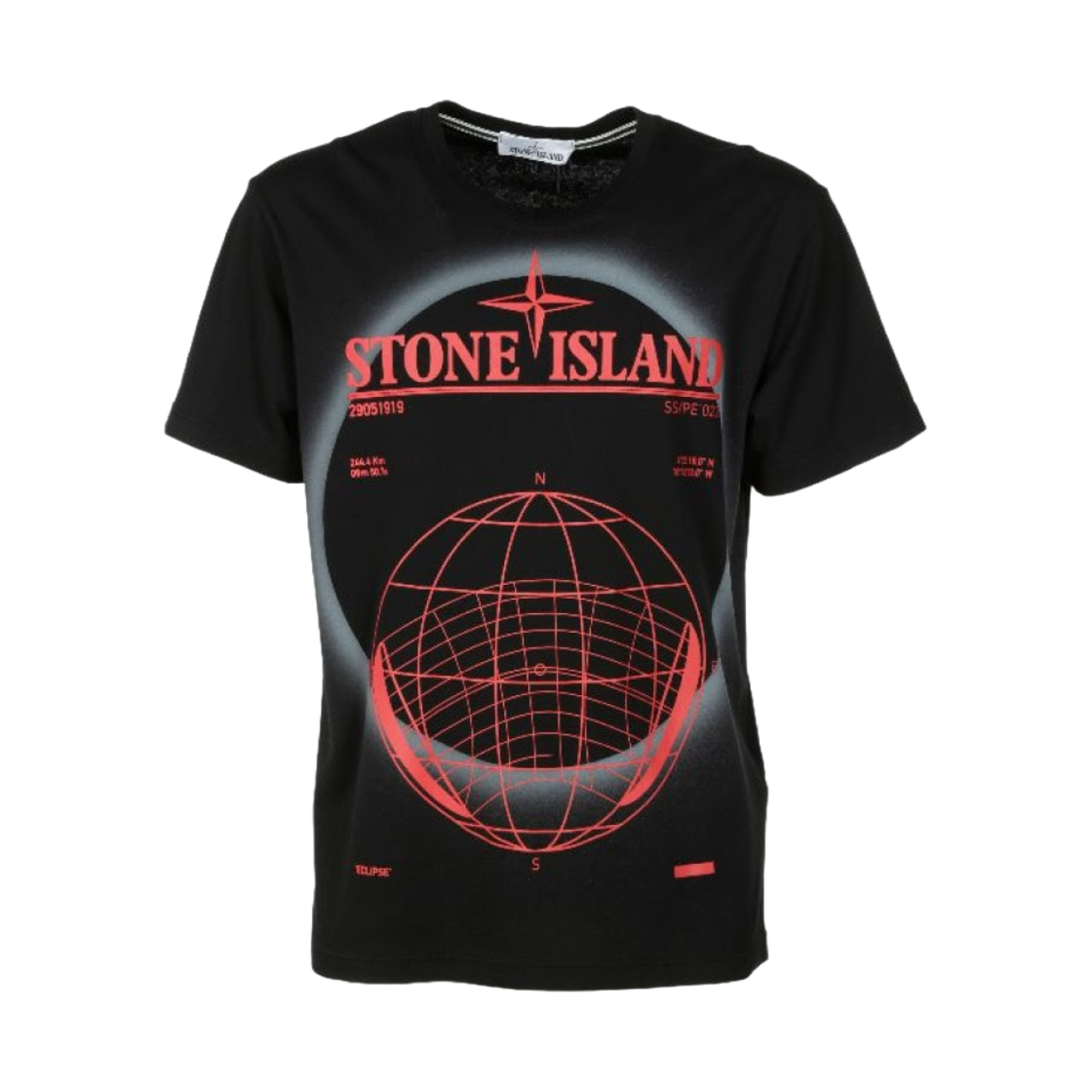 스톤 아일랜드 2NS96 30/1 저지 솔라 이클립스 투 프린트 가먼트 다이드 티셔츠 블랙 - 22SS(Stone Island 2NS96 30/1 Cotton Jersey Solar Eclipse Two Print Garment Dyed T-Shirt Black - 22SS) - 1