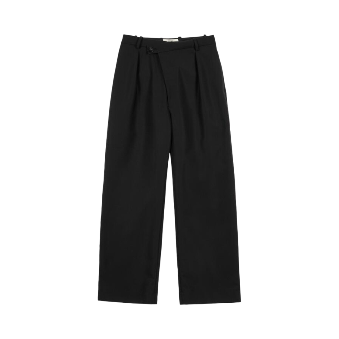 (W) 다이닛 오버랩 와이드 트라우저 블랙((W) Deinet Overlap Wide Trouser in Black)