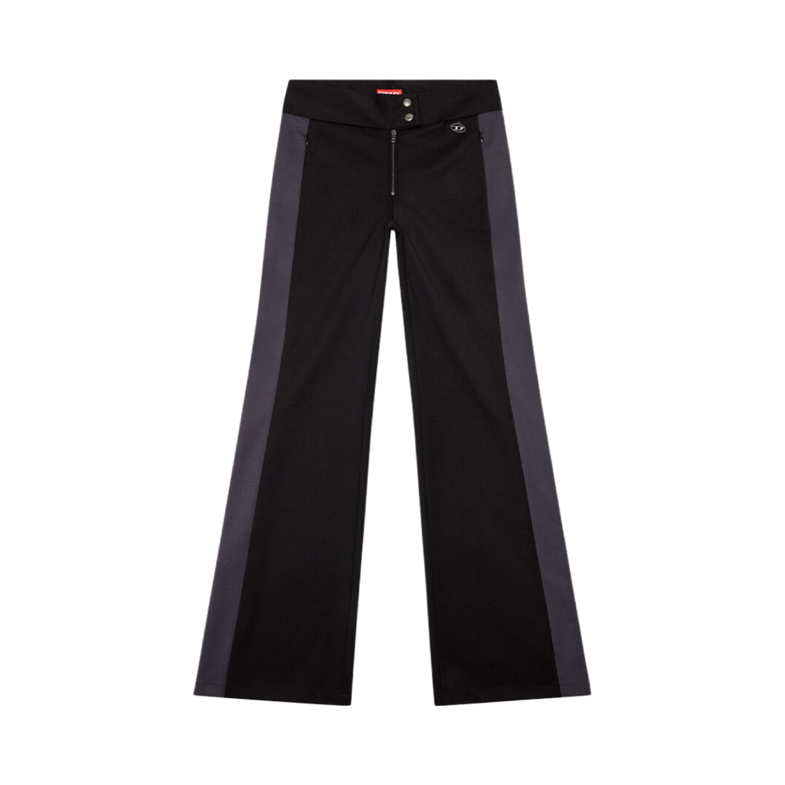 A105490HJAB-9XX (W) Diesel Flared Pants Stretch Wool Twill Black Blue