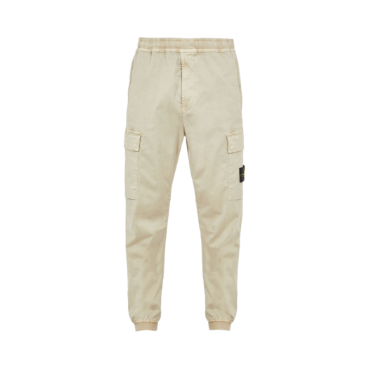 Stone Island 313L1 Stretch Broken Twill Cotton Garment Dyed Old Effect Cargo Pants Sand - 23FW