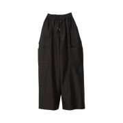 Beautiful People Linen Cotton Satin Bow Silhouette Pants Charcoal
