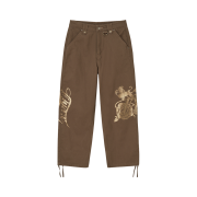 NYXX Emblem Printing Cotton Pants Brown