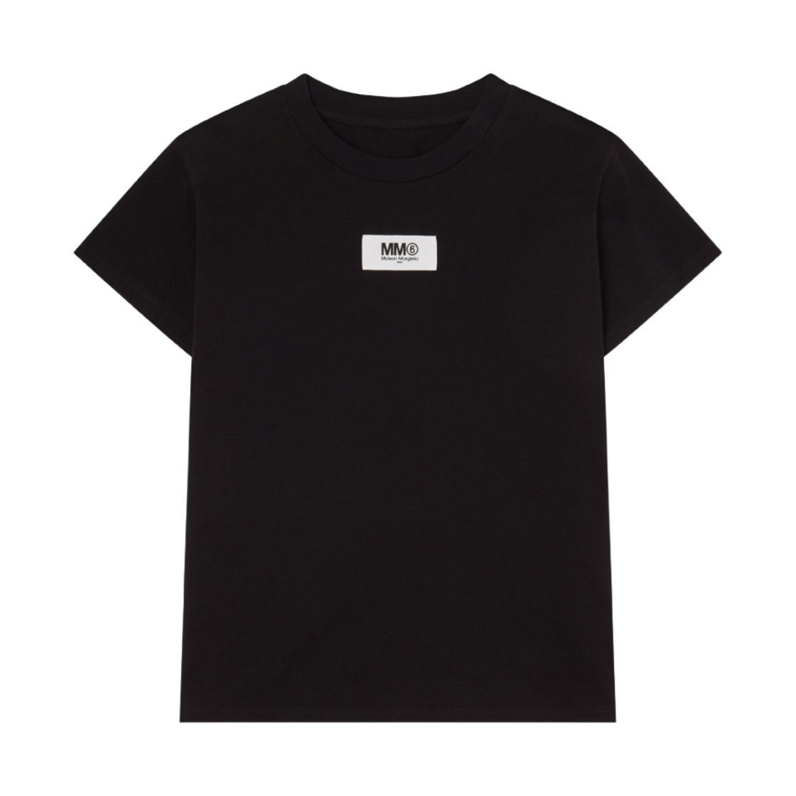(W) MM6 메종 마르지엘라 널 티셔츠 블랙((W) MM6 Maison Margiela Null T-Shirt Black) - 1
