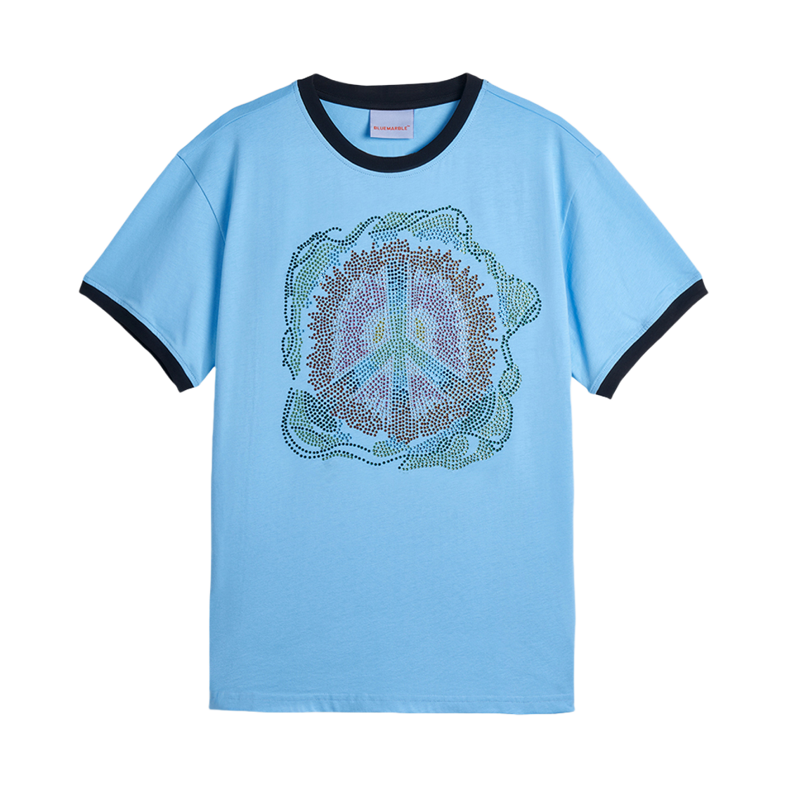TS30 JE29A23 BLU Bluemarble Rhinestones Bowling T-Shirt