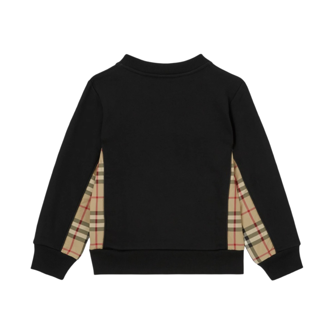 (키즈) 버버리 빈티지 체크 패널 코튼 스웨트셔츠 블랙((Kids) Burberry Vintage Check Panel Cotton Sweatshirt Black) - 2