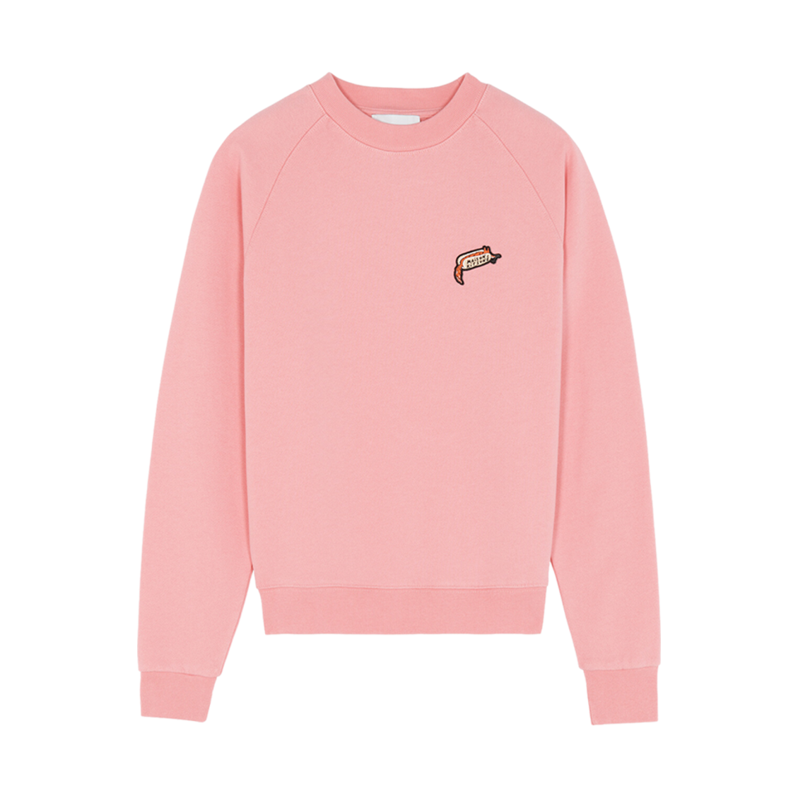 (W) 메종 키츠네 올리 핫 도그 패치 빈티지 스웨트셔츠 버블 검 핑크((W) Maison Kitsune Oly Hot Dog Patch Vintage Sweatshirt Bubble Gum Pink) - 1