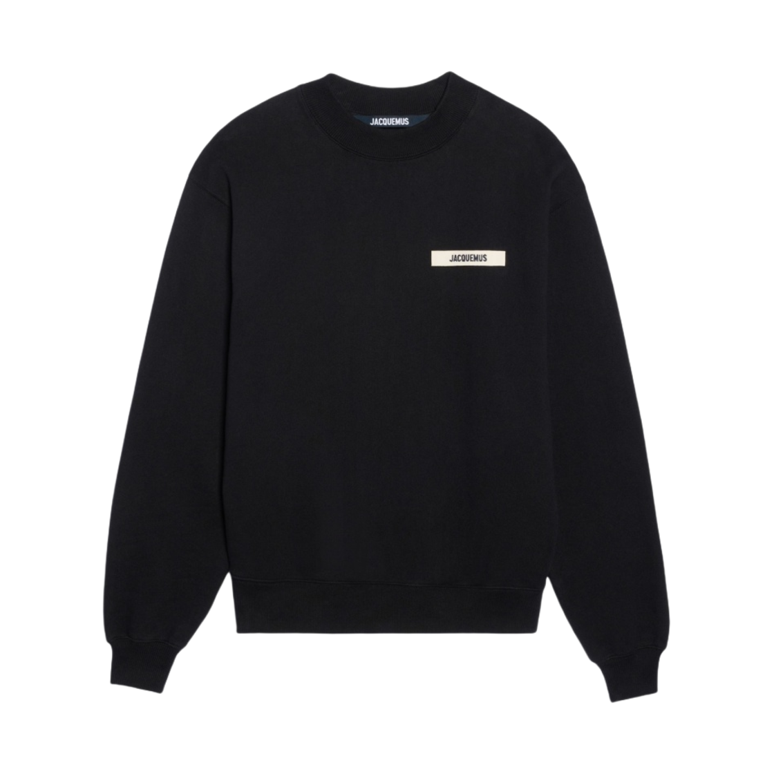 자크뮈스 르 스웨트셔츠 그로 그레인 그로그랭 로고 스웨트셔츠 블랙(Jacquemus Le Sweatshirt Gros Grain Grosgrain Logo Sweatshirt Black)