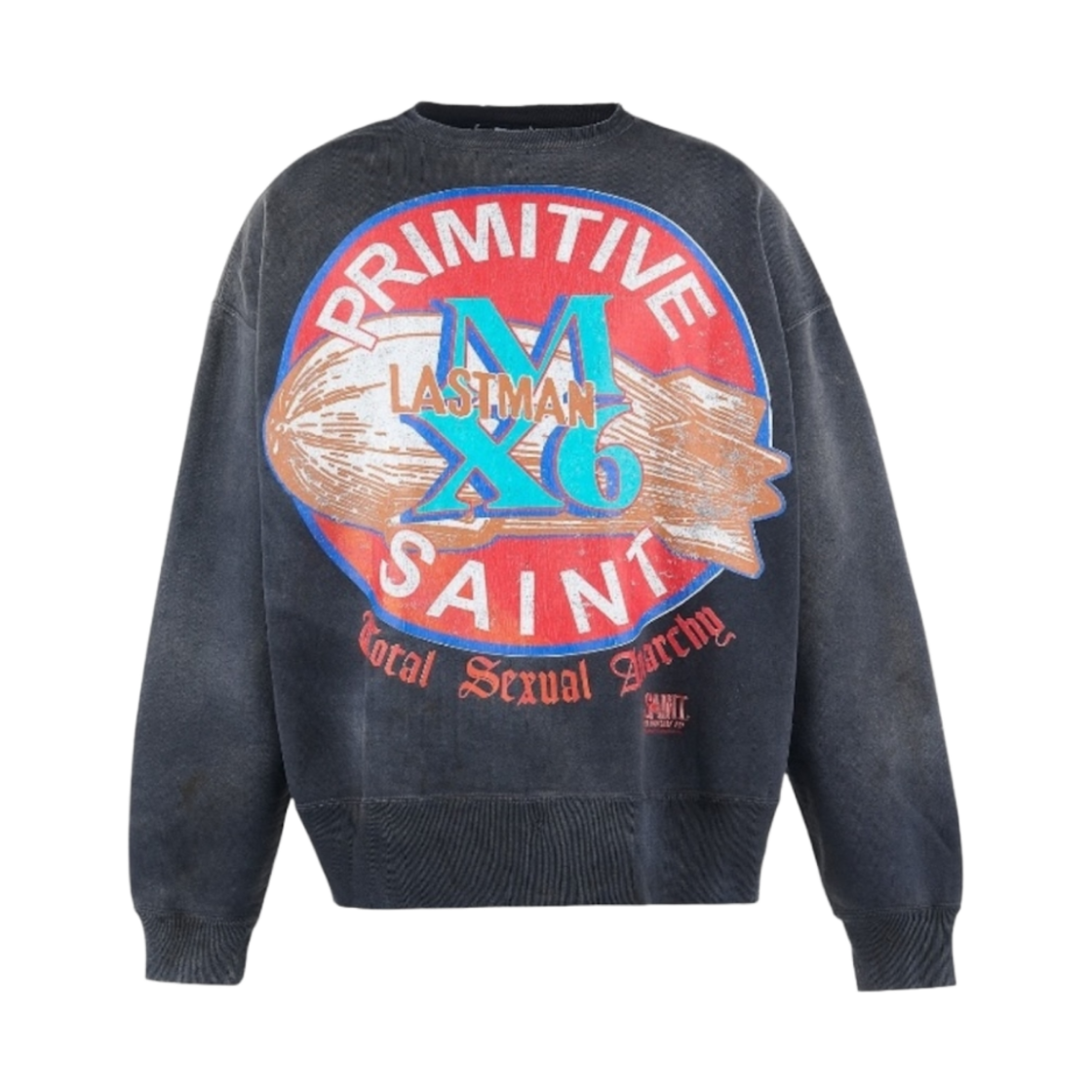 세인트 마이클 x 라스트 맨 프리미티브 스웨트셔츠 블랙 - 25SS(Saint Mxxxxxx x Last Man Primitive Sweatshirt Black - 25SS) - 1