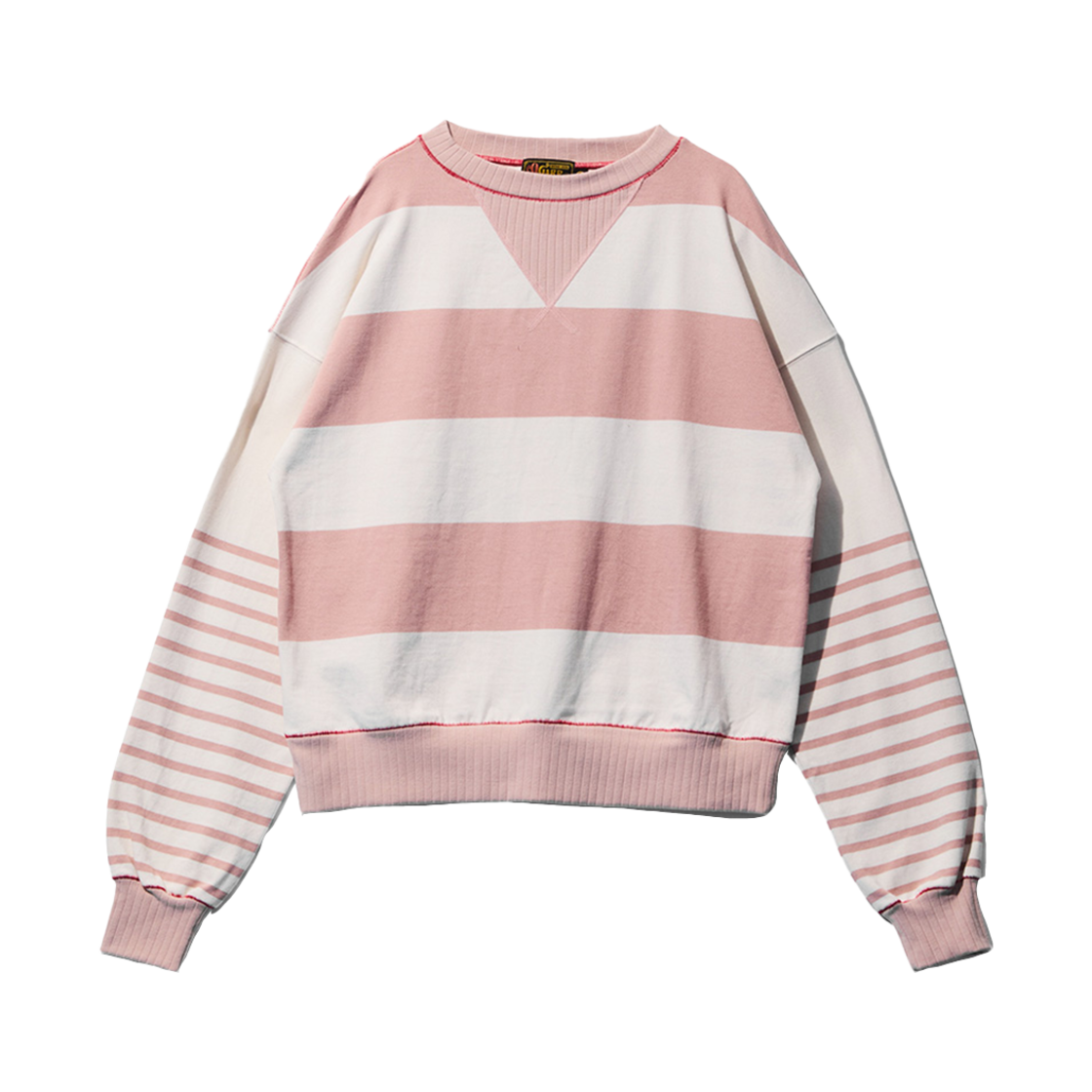 오가프 변형 마린 스트라이프 맨투맨 핑크(Ogarp Strain Marine Stripe Sweatshirt Pink)