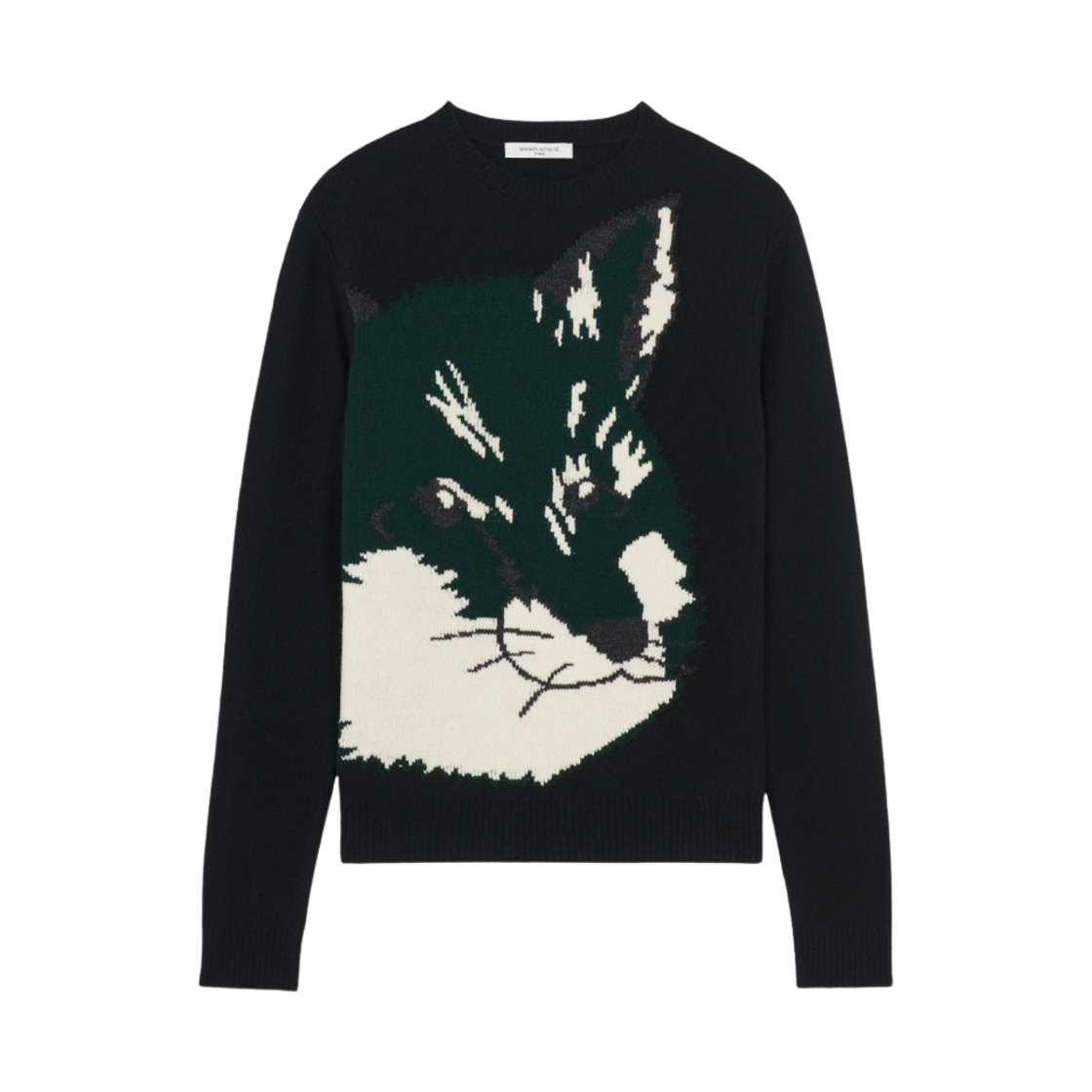 메종 키츠네 폭스 헤드 오버사이즈 자카드 풀오버 블랙(Maison Kitsune Fox Head Oversize Jacquard Pullover Black)