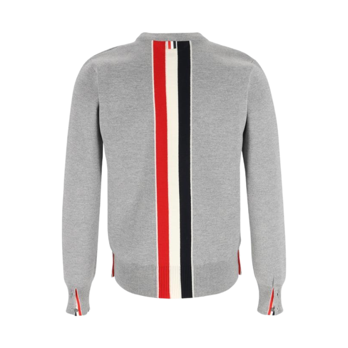 톰브라운 밀라노 스티치 센터백 스트라이프 인타르시아 풀오버 크루넥 니트 라이트 그레이(Thom Browne Milano Stitch Centerback Striped Intarsia Pullover Crewneck Knit Light Grey) - 2