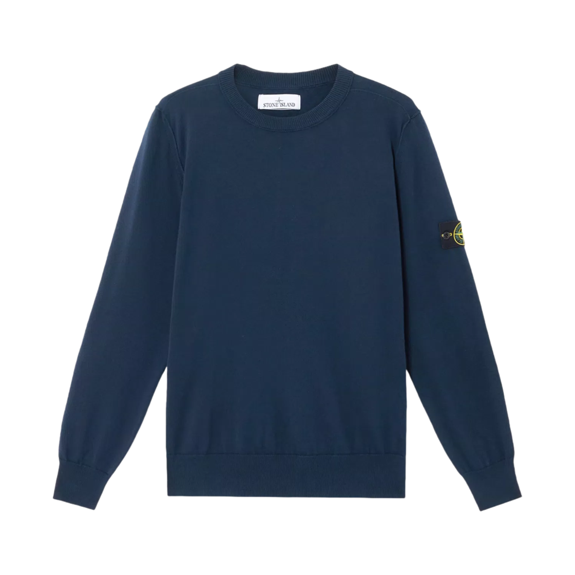 K1S1551000-53S00B2-V0020 Stone Island 5100053 Soft Organic Cotton Crewneck Sweater with Small Roll Detail Navy Blue - 25SS