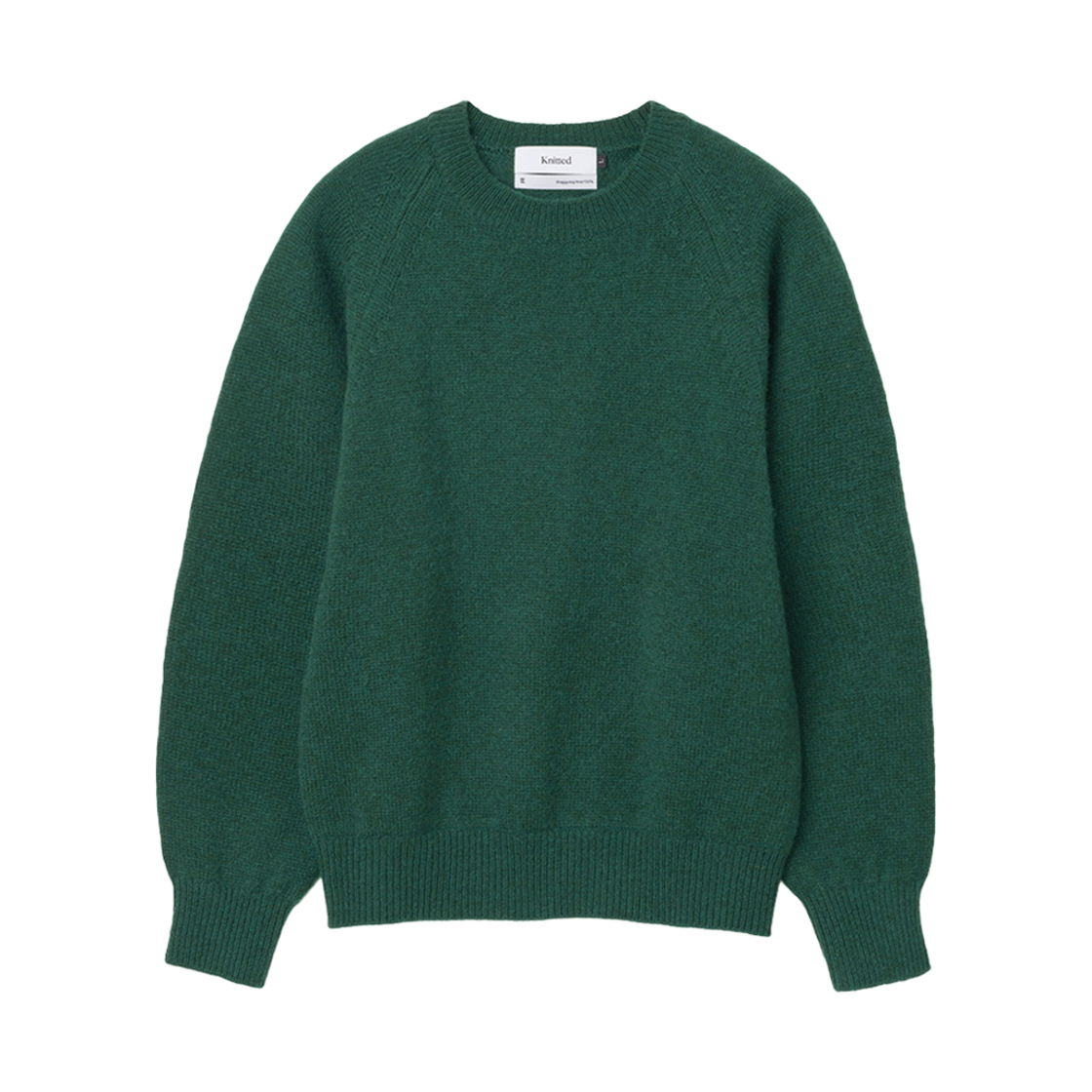 K24AWUK04DGR Knitted Shaggy Dog Wool 100% Round Knit Dark Green