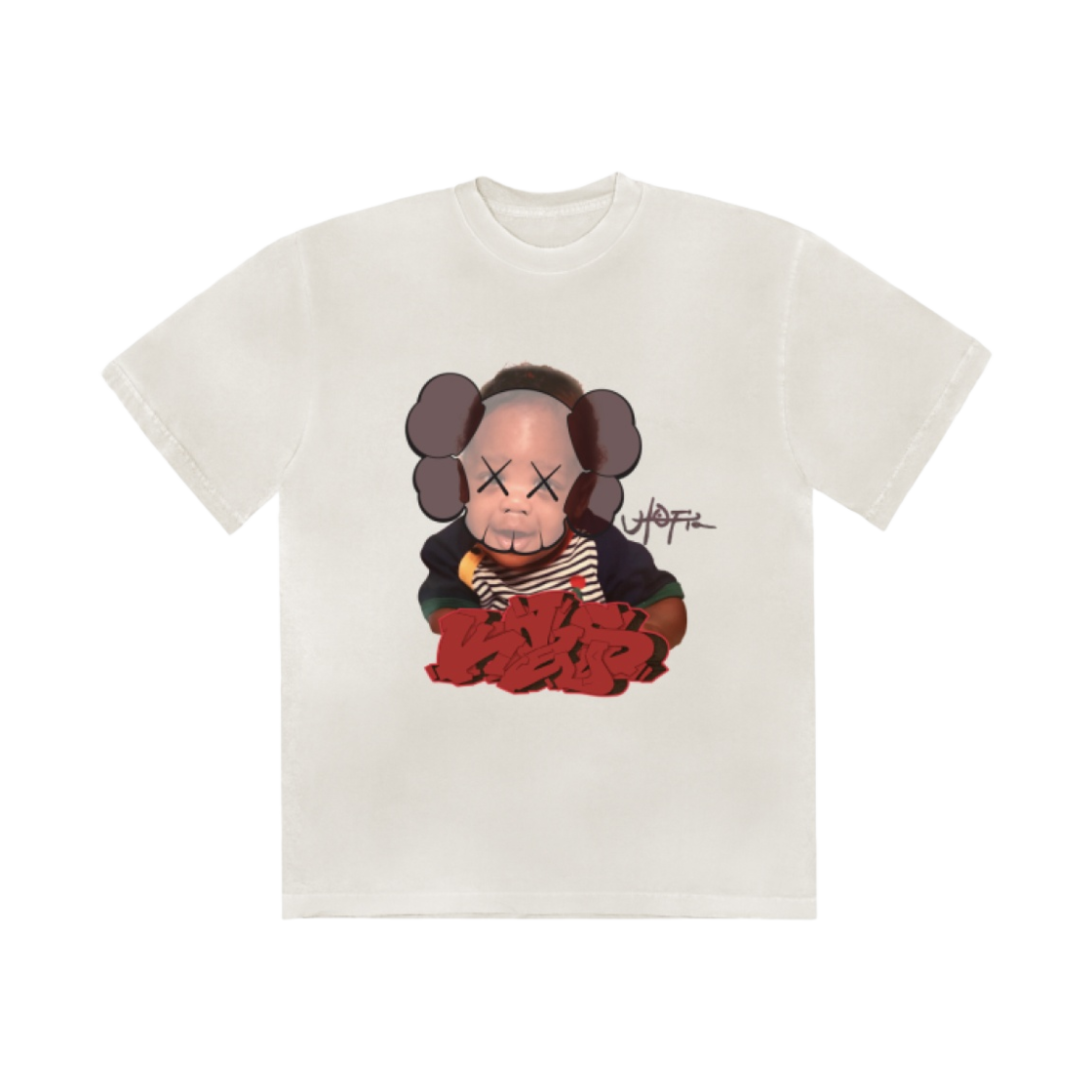 트래비스 스캇 x 카우스 티셔츠 1 화이트(Travis Scott Utopia x KAWS T-Shirt I White)
